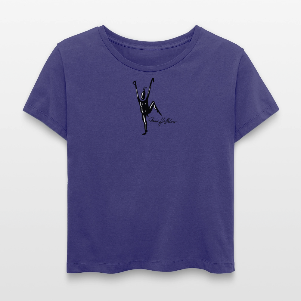 Relaxed Rundhals Frauen Bio-T-Shirt mit TUSCHEMÄNNCHEN PRINT - Dämmerung