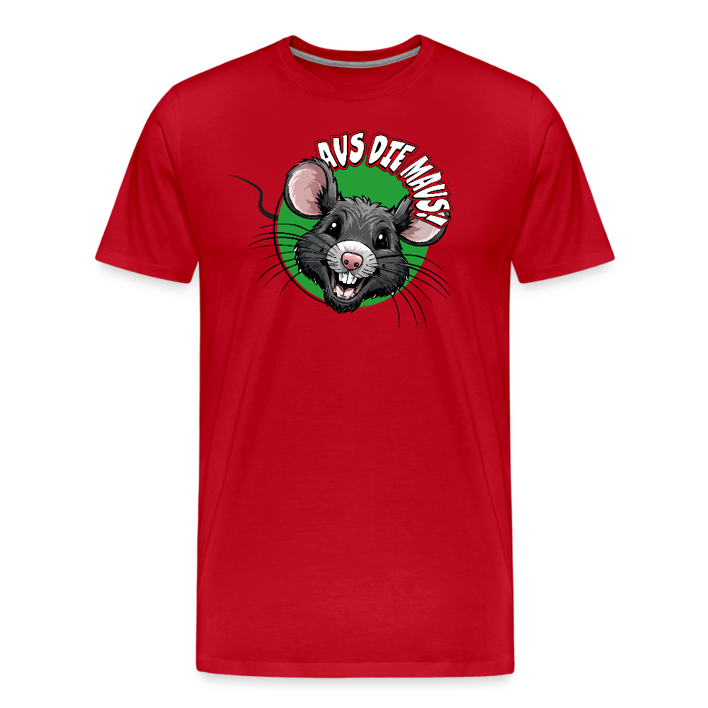 Männer Premium T-Shirt mit AUS DIE MAUS PRINT - Rot