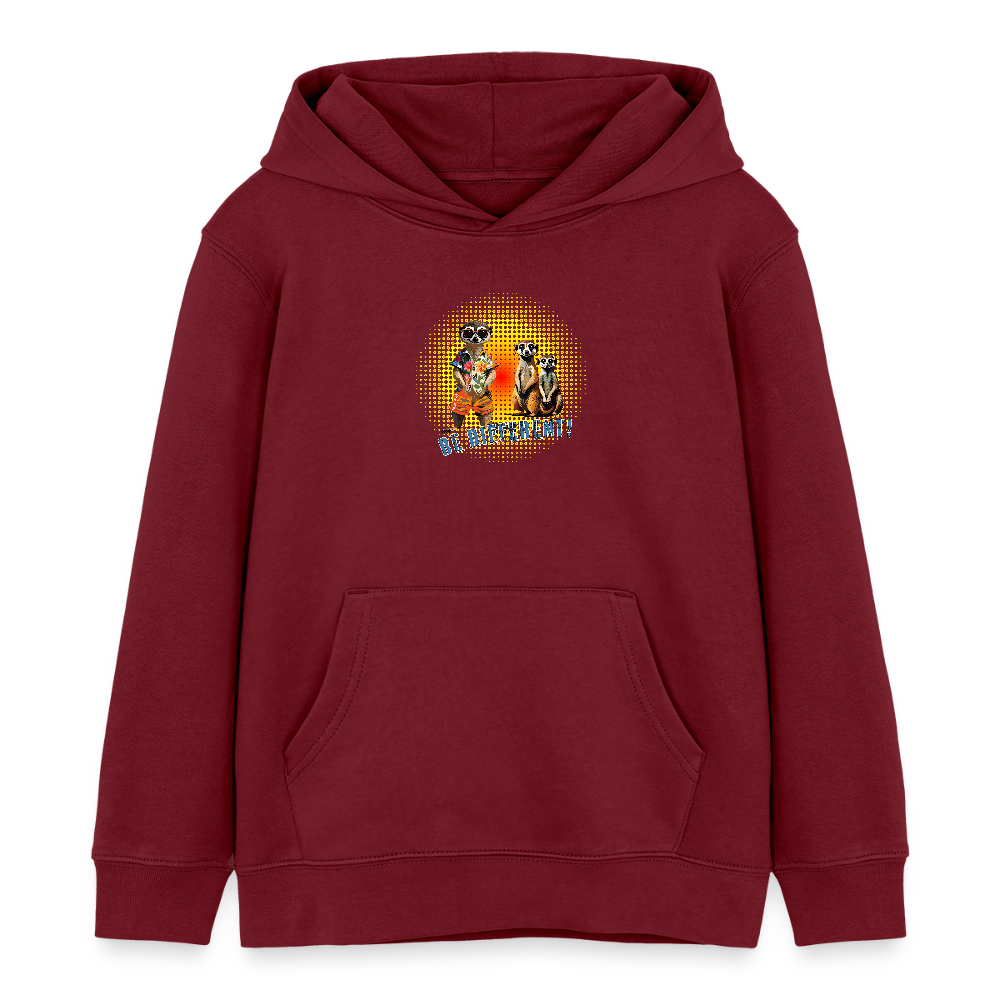 MNJS KIDS Bio-Hoodie mit BE DIFFERENT PRINT - Burgunderrot