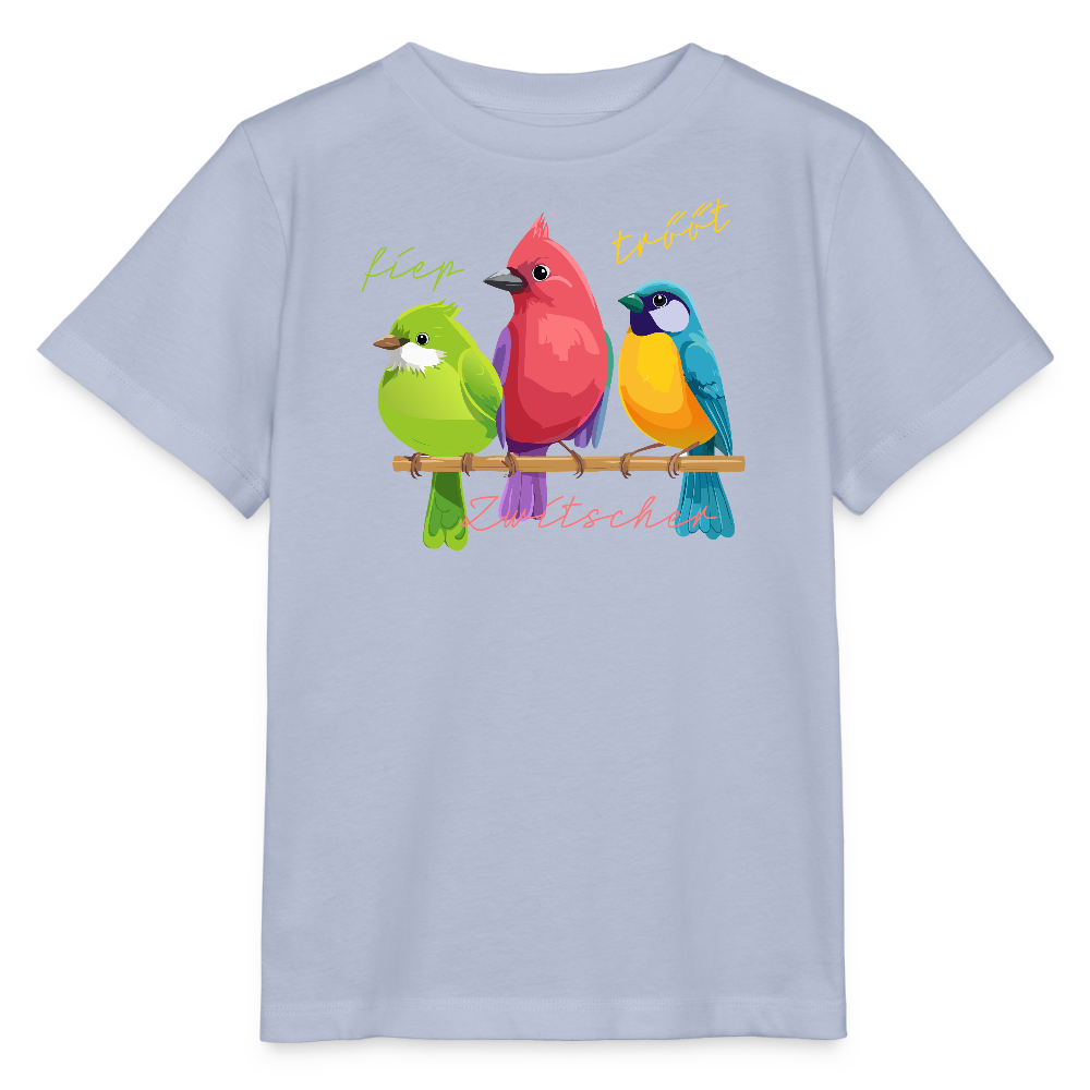 Kinder T-Shirt MINI mit Zwitschergäng Print - Lavendel-Violett