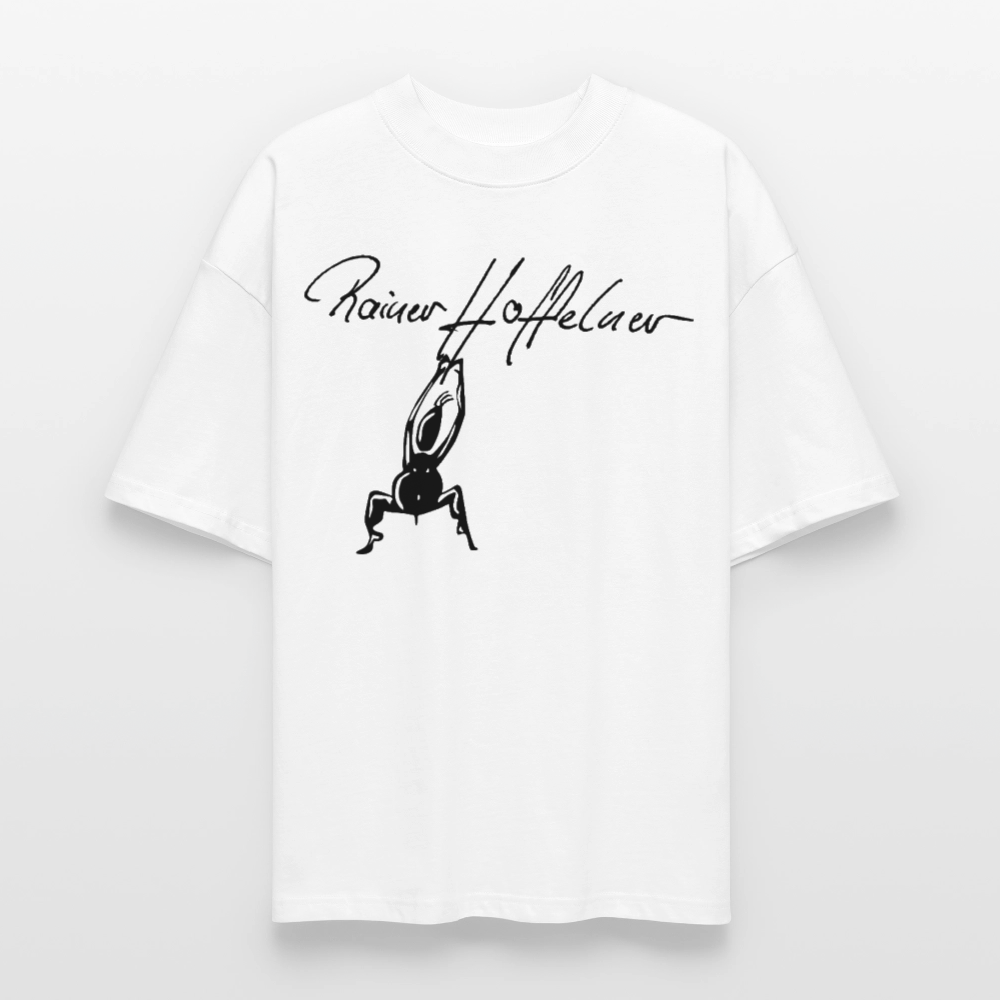 Oversized Unisex T-Shirt mit TUSCHEMÄNNCHEN PRINT - Weiß