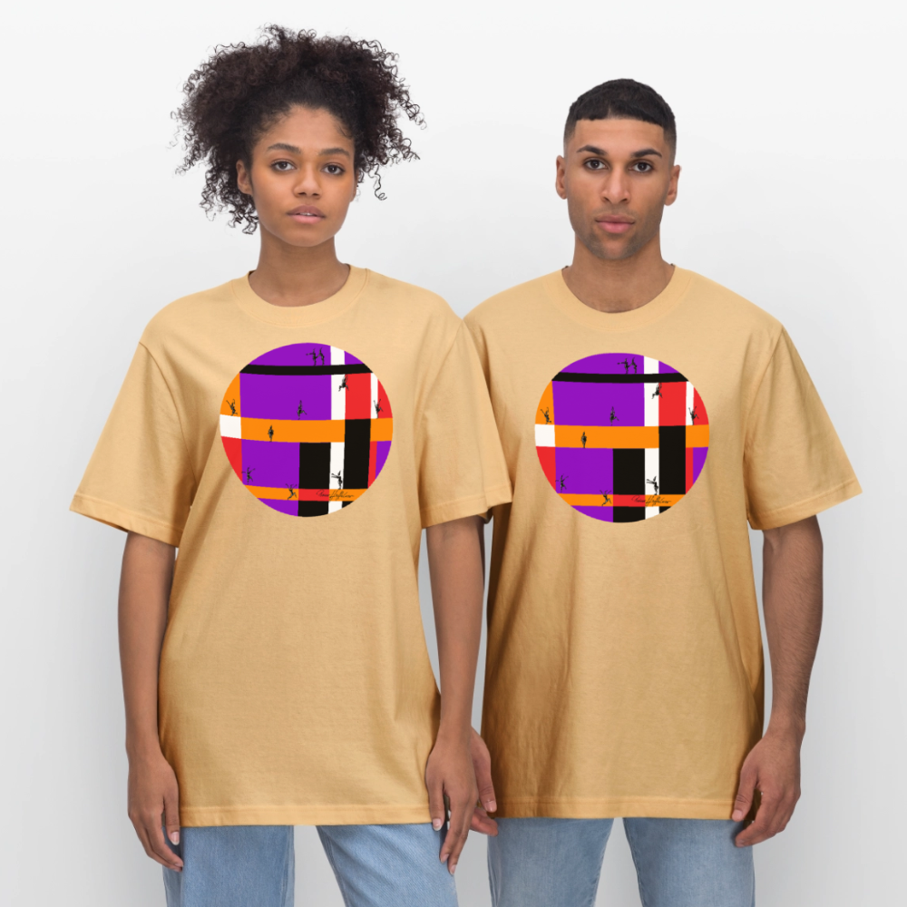 Relaxed Fit Unisex Bio-T-Shirt mit DYNAMIC FIELDS PRINT - Hellgelb