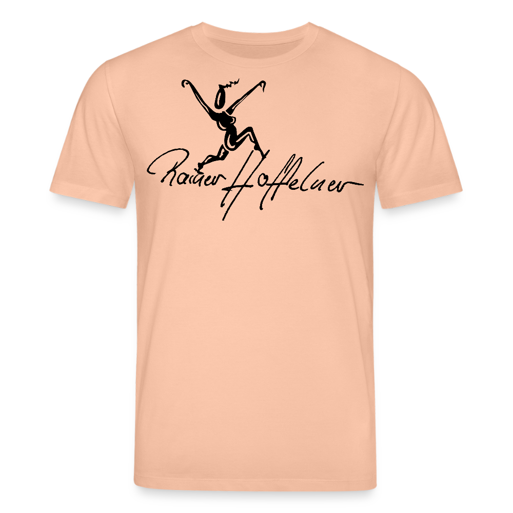 Unisex Bio-T-Shirt mit TUSCHEWEIBCHEN PRINT - Pfirsich