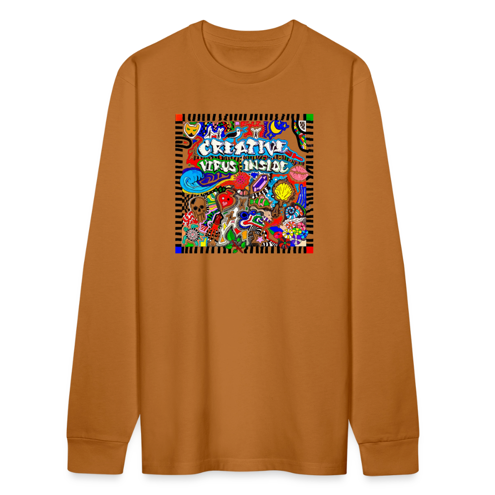 Unisex Bio-Langarmshirt mit CREATIVE VIRUS INSIDE PRINT - Herbstorange