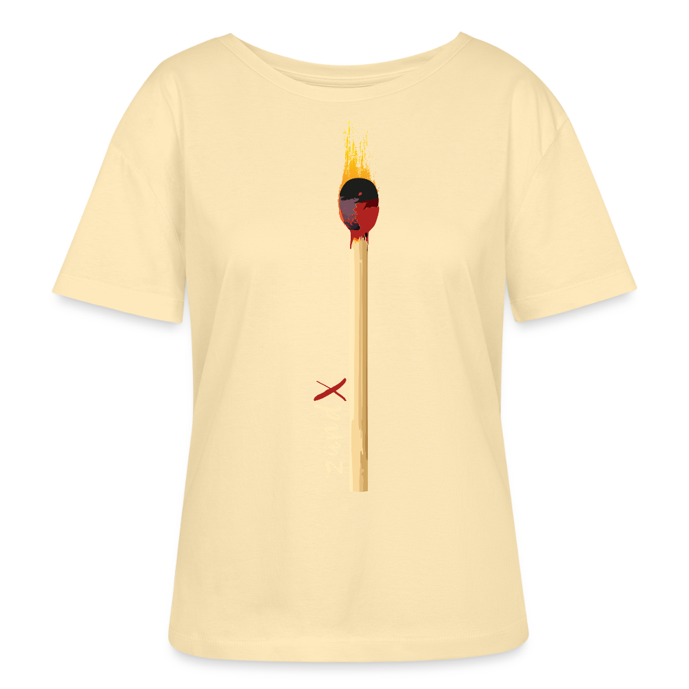 Frauen Bio Rundhals T-Shirt mit zündX PRINT - Creme