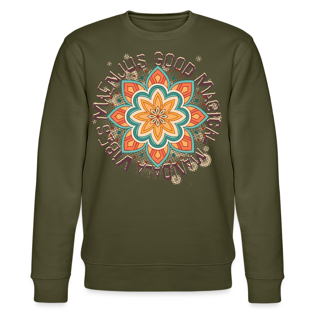 Unisex Bio-Sweatshirt mit MANDALA VIBES PRINT - Khaki