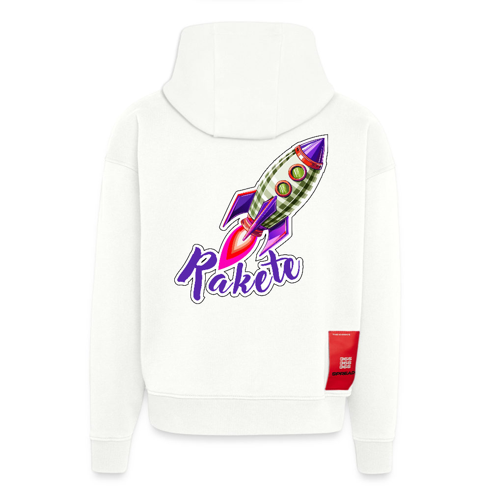 Heavyweight Oversized Organic Hoodie mit RAKETE PRINT - OFF WHITE