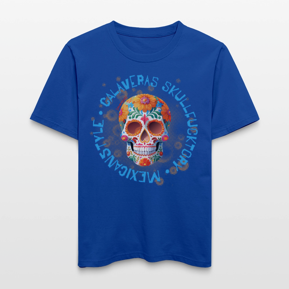 Relaxed Fit Unisex Bio-T-Shirt mit CALAVERAS MEXICANSTYLE PRINT Vorderseite - Dunkelblau