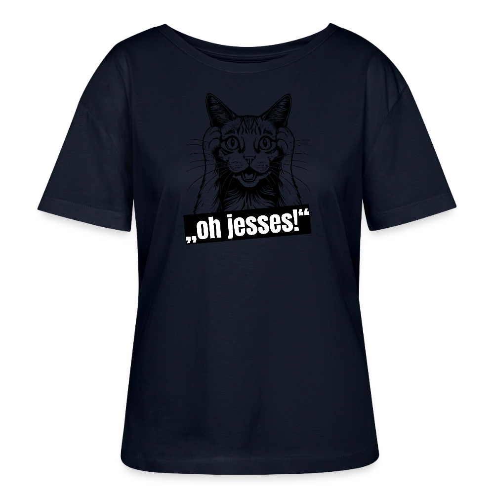 Frauen T-Shirt mit OH JESSES PRINT - Navy