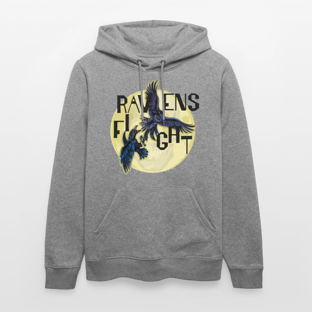 Unisex Hoodie mit RAVENS FIGHT PRINT - Hellgrau marmoriert