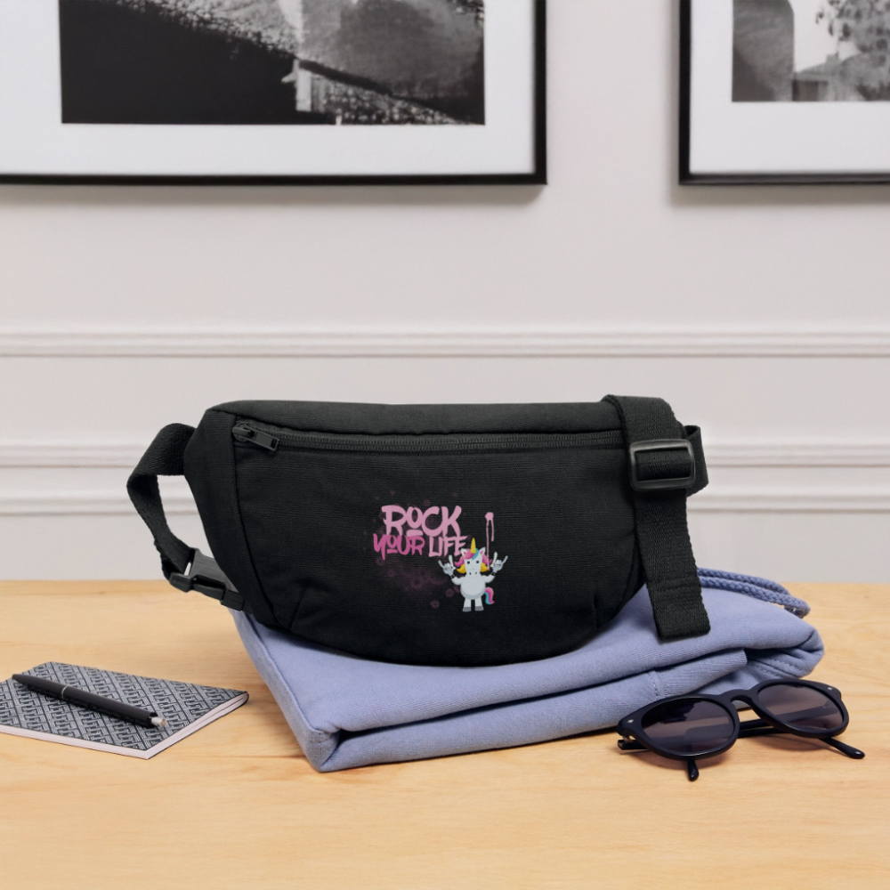 Gürteltasche mit ROCK YOUR LIFE PRINT - Schwarz