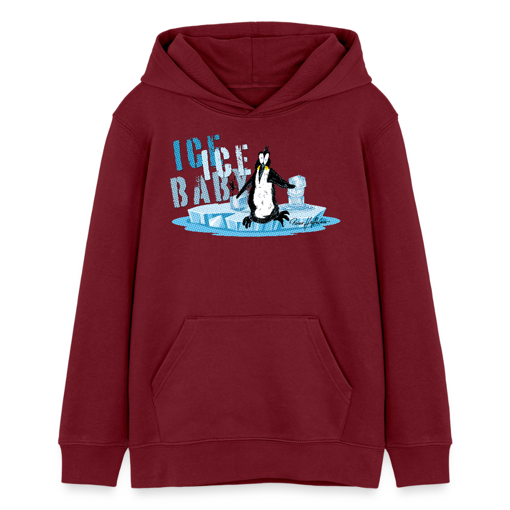 MNJS TEENS Bio-Hoodie mit BE DIFFERENT PRINT - Burgunderrot