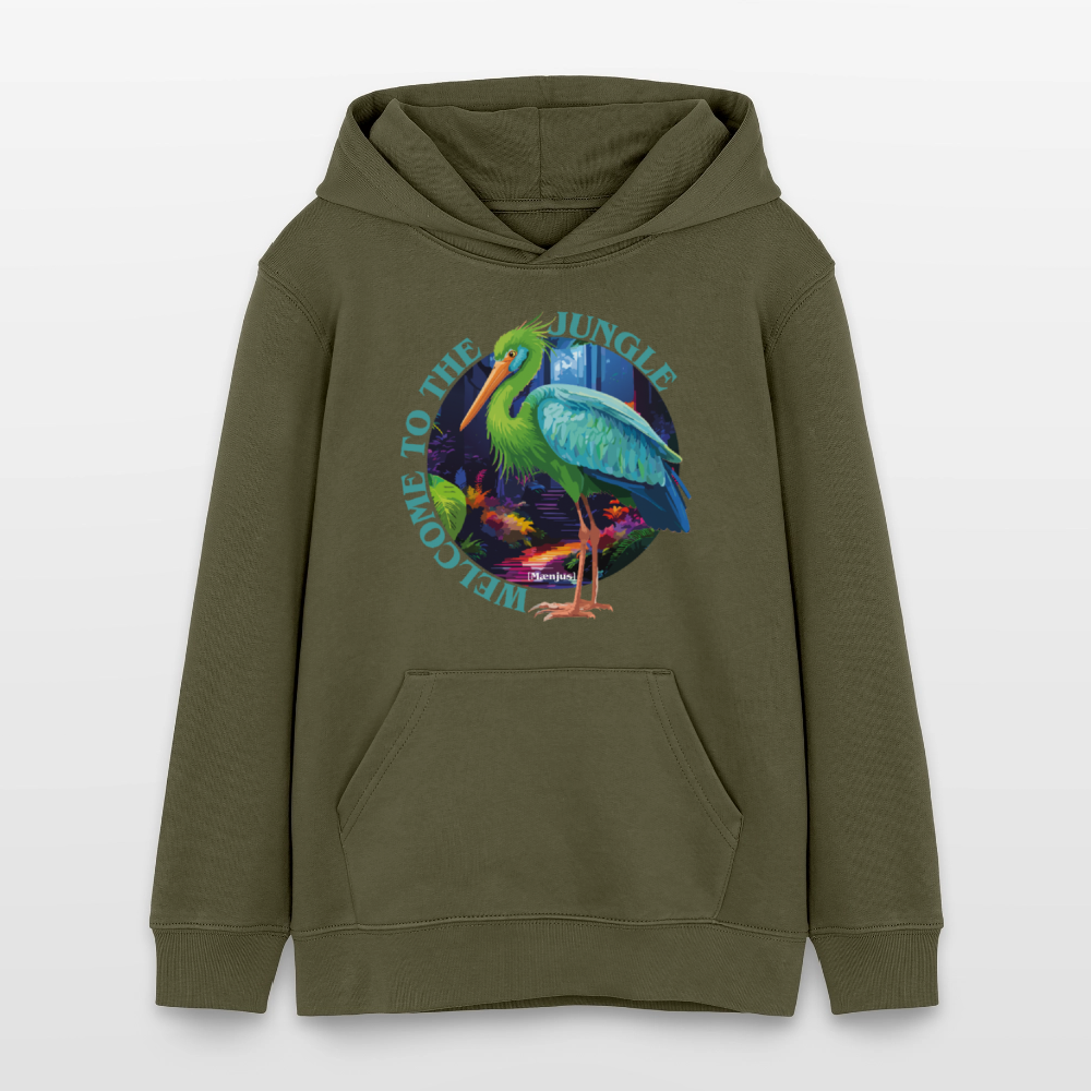 MNJS TEENS Bio-Hoodie mit WELCOME TO THE JUNGLE PRINT - Khaki