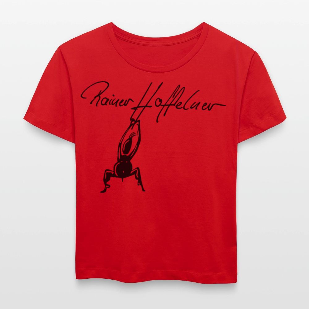 Frauen T-Shirt mit TUSCHEMÄNNCHEN PRINT - Rot