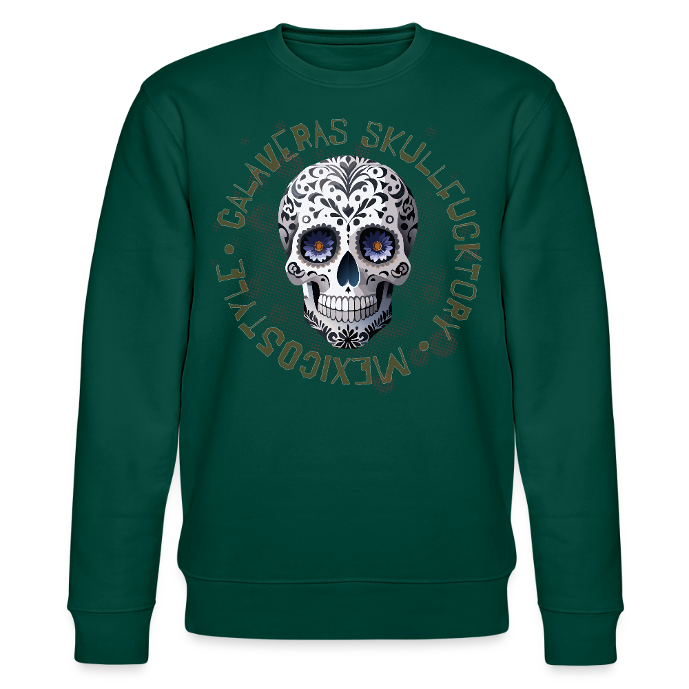 Unisex Bio-Sweatshirt mit CALAVERAS SKULL PRINT - Forest