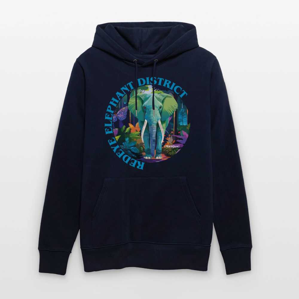 Unisex Bio-Hoodie mit REDEYE ELEPHANT DISTRICT PRINT - Navy