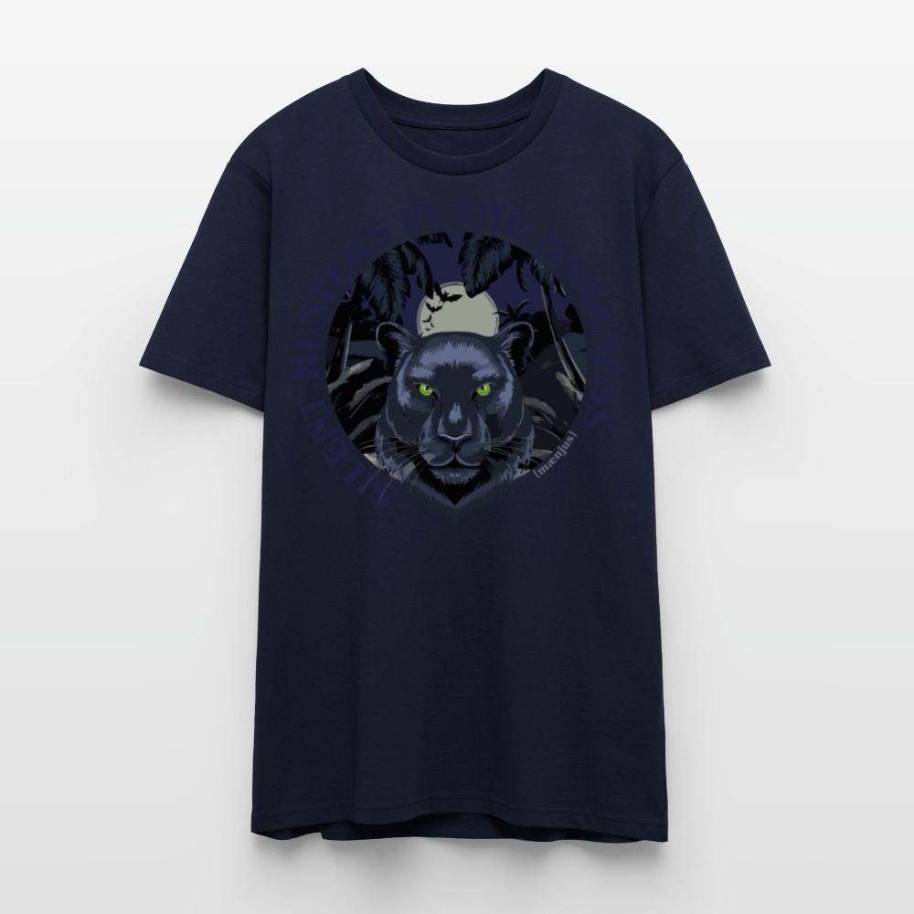Unisex T-Shirt mit SILENT HUNTERS IN THE DARKNESS PRINT Vorderseite - Navy