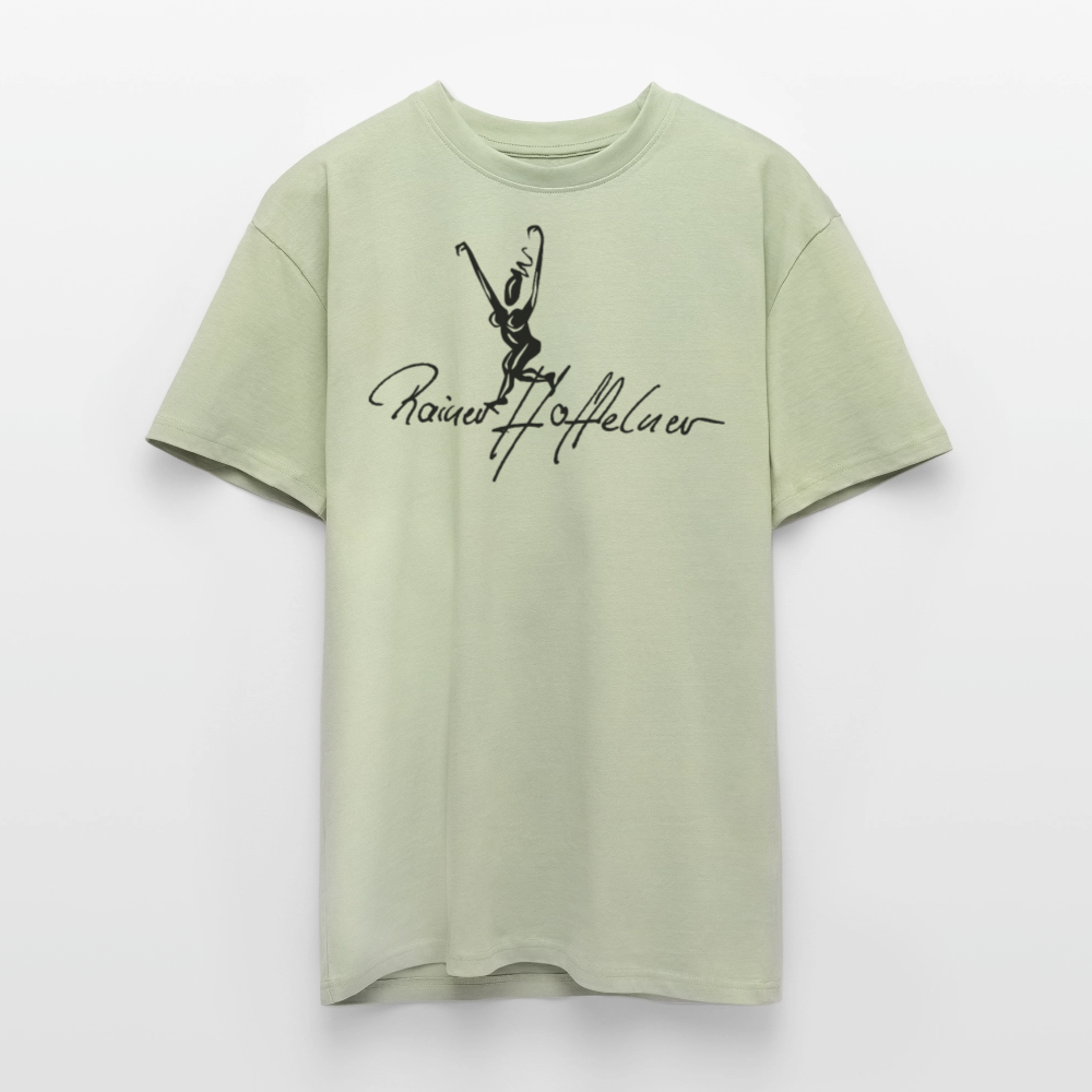 Heavy Oversize T-Shirt mit TUSCHEMÄNNCHEN PRINT - Leichtes Salbeigrün