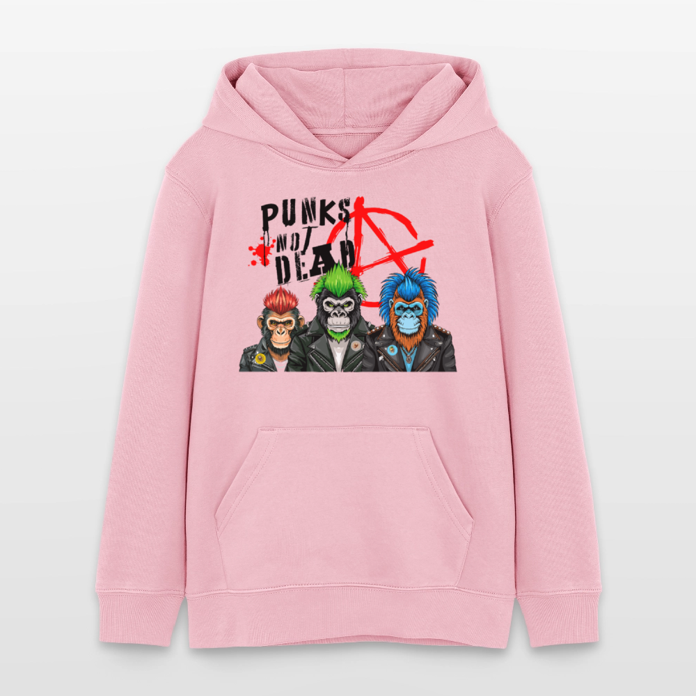 MNJS TEENS Bio-Hoodie mit PUNKS NOT DEAD PRINT - Hellrosa