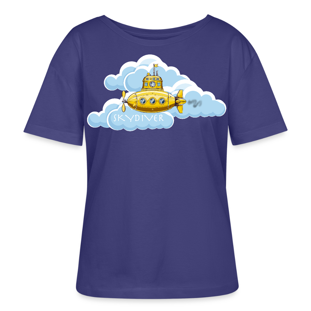 Relaxed Rundhals Frauen Bio-T-Shirt mit SKYDIVER SHIPYARD PRINT - Dämmerung
