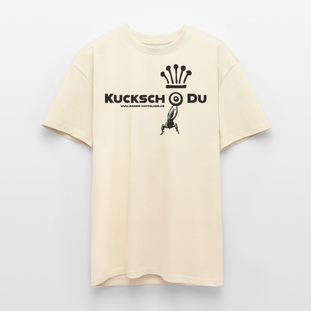 Heavy Oversize T-Shirt mit KUCKSCH DU PRINT - Creme