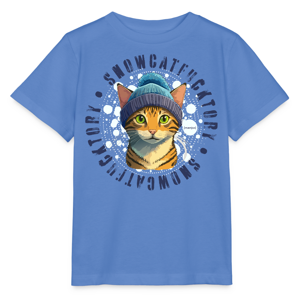 MNJS KIDS Bio T-Shirt mit SNOWCATFUCKTORY PRINT - Blau