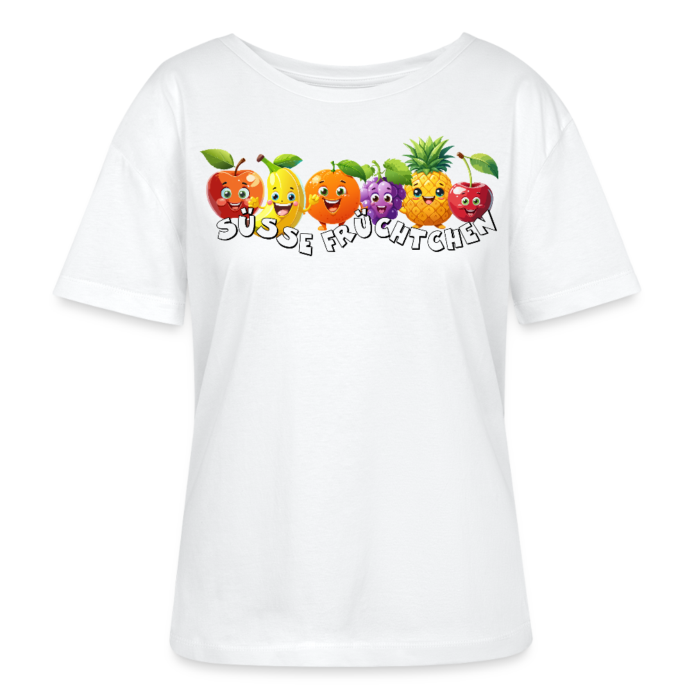 Frauen T-Shirt mit SÜSSE FRÜCHTCHEN PRINT - Weiß