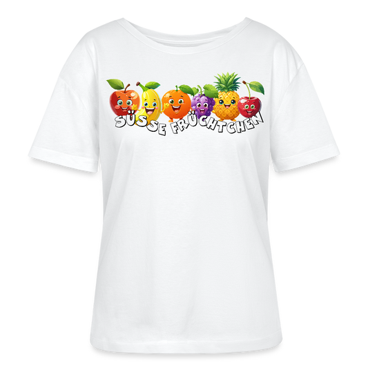 Frauen T-Shirt mit SÜSSE FRÜCHTCHEN PRINT - Weiß
