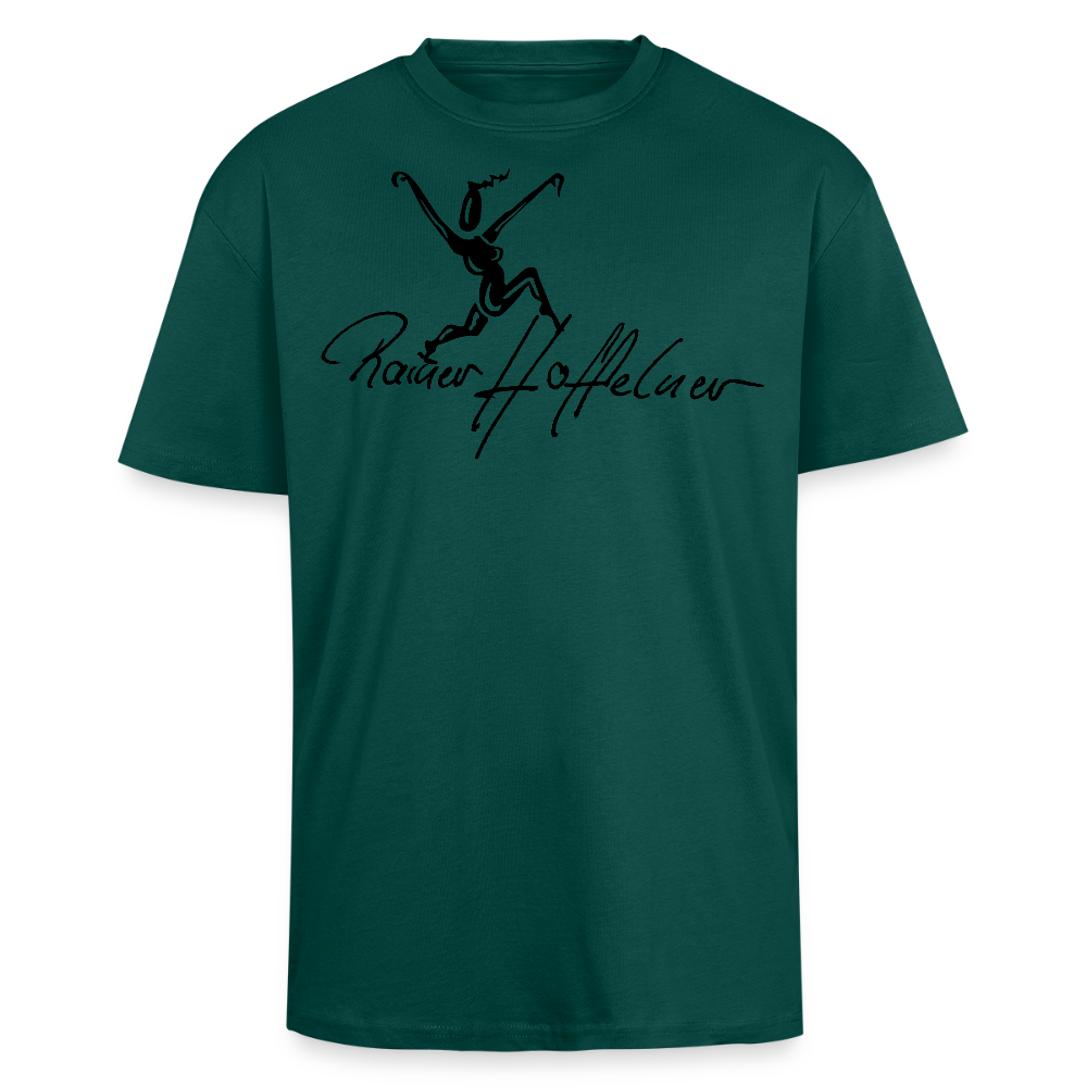 Heavy Oversize T-Shirt mit TUSCHEMÄNNCHEN PRINT - hunter Green