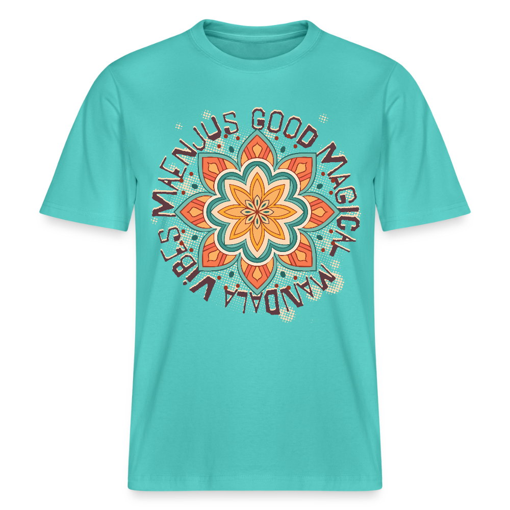 Unisex Bio-T-Shirt mit MANDALA VIBES PRINT - Poolblau