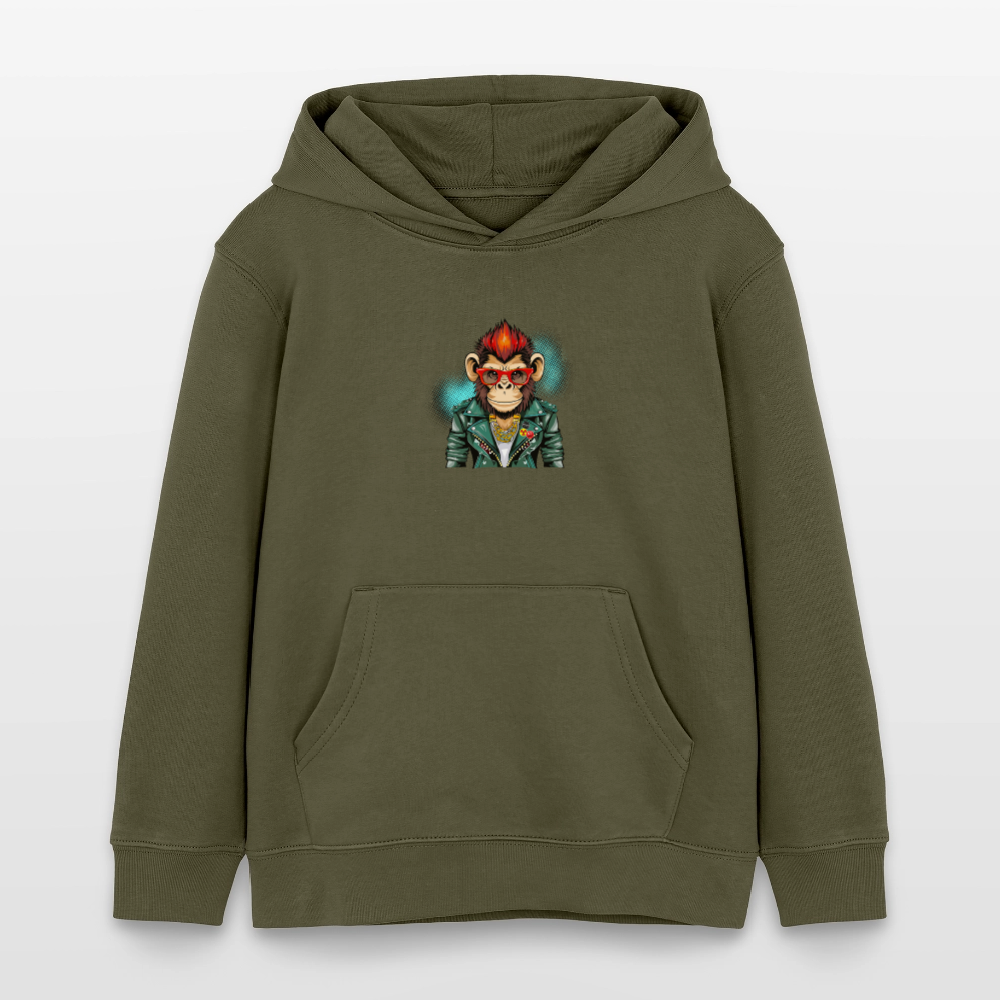 MNJS KIDS Bio-Hoodie mit MONKEY PRINT - Khaki