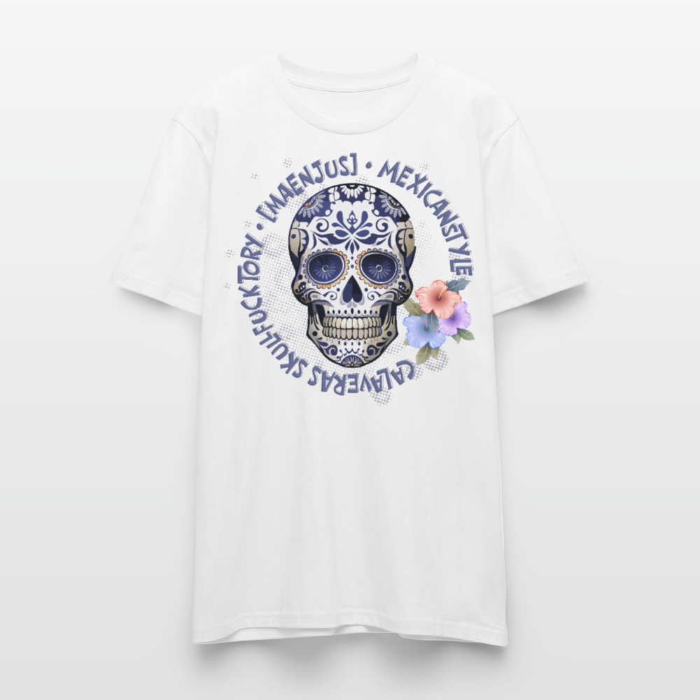 Unisex T-Shirt mit MAENJUS MEXICANSTYLE PRINT Vorderseite - Weiß