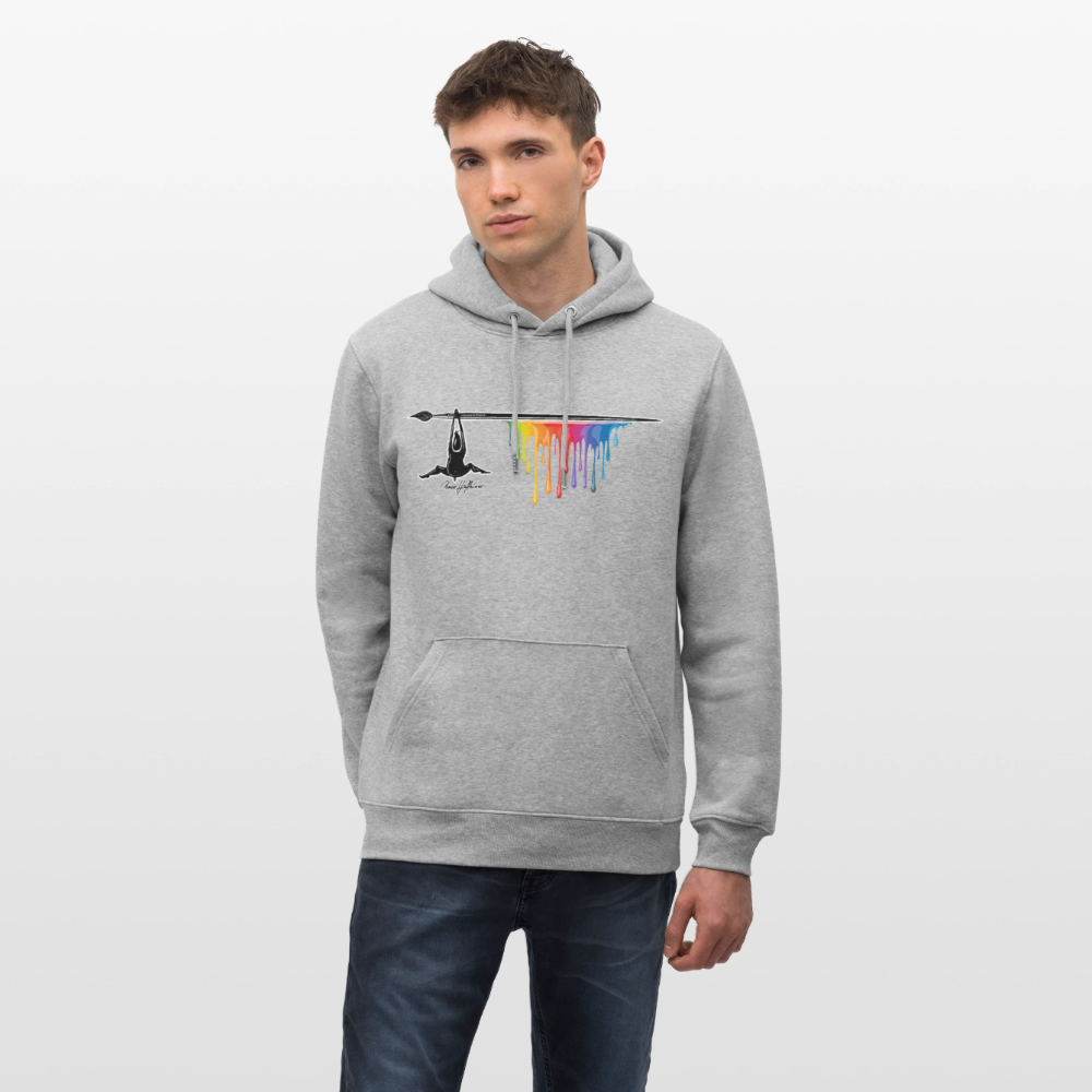 Unisex Hoodie mit TUSCHEMÄNNCHEN PRINT - Grau meliert
