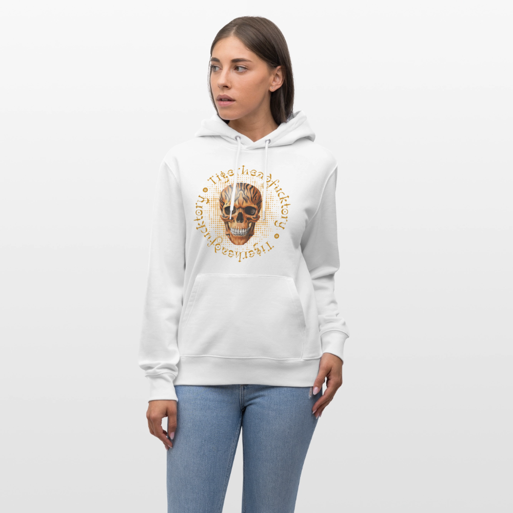 Unisex Hoodie mit TIGERHEAD SKULL PRINT - Weiß