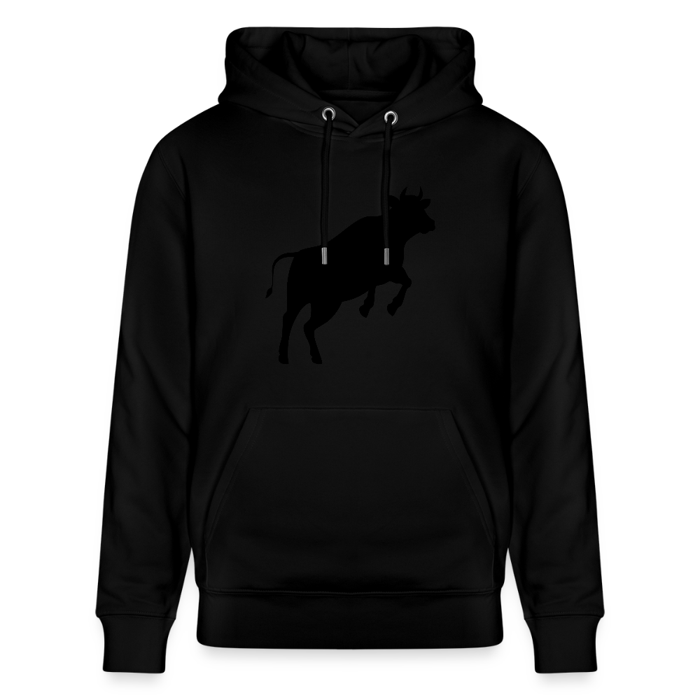 Unisex Hoodie mit JUMPING COW PRINT - Schwarz