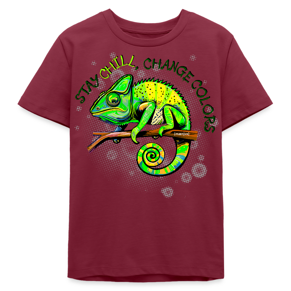 MNJS TEENS Bio T-Shirt mit CAMAELEON PRINT - Burgunderrot