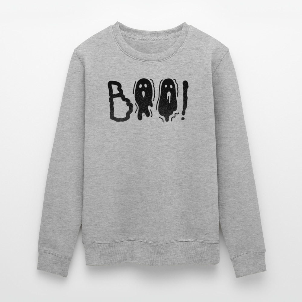 Unisex Bio-Sweatshirt mit BOO! PRINT - Grau meliert