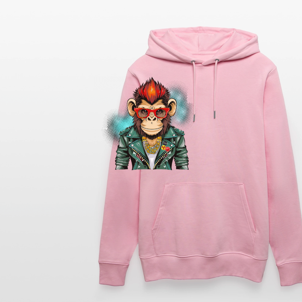 Unisex Hoodie mit MONKEY PRINT - Hellrosa