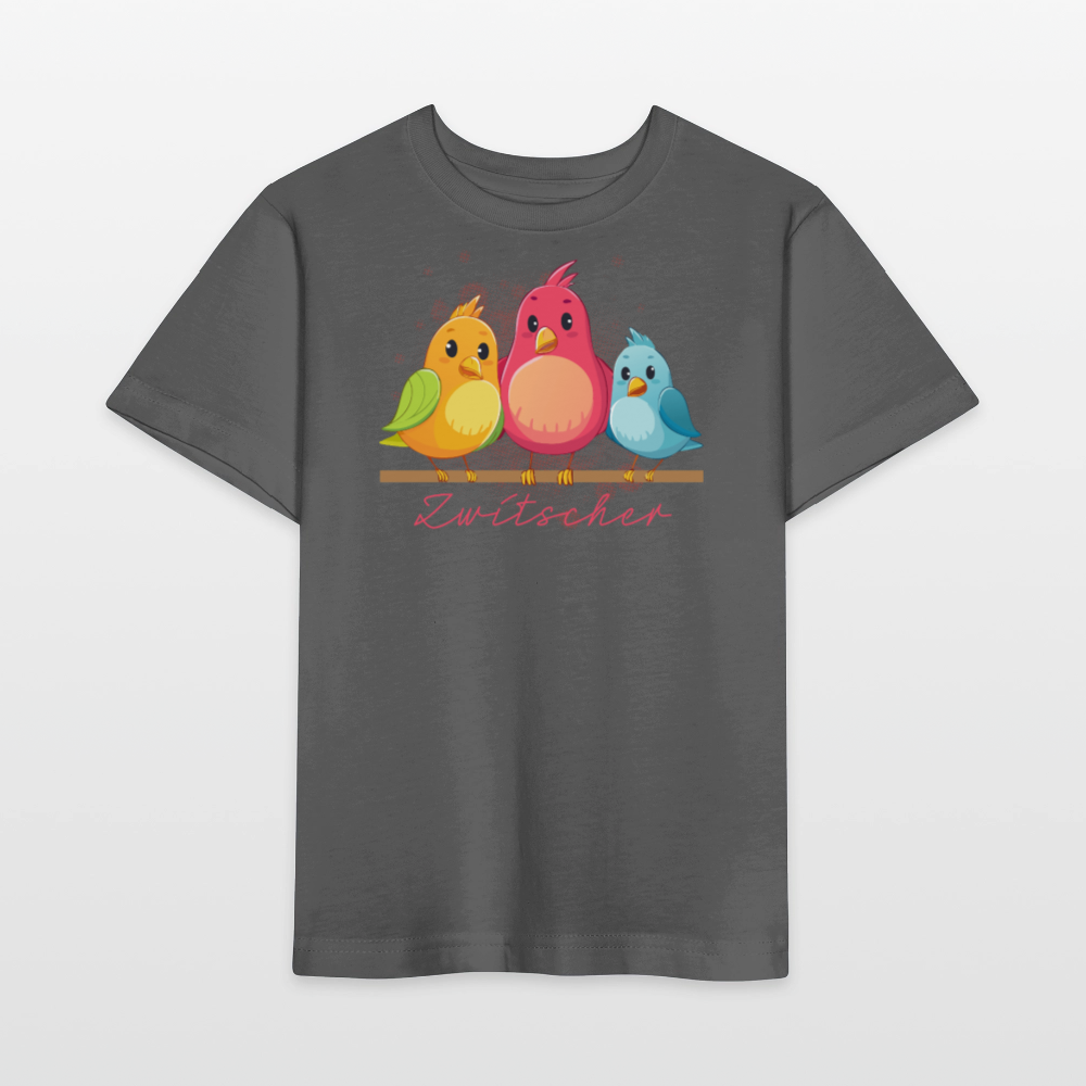 Kinder T-Shirt MINI mit Zwitschergäng Print - Anthrazit