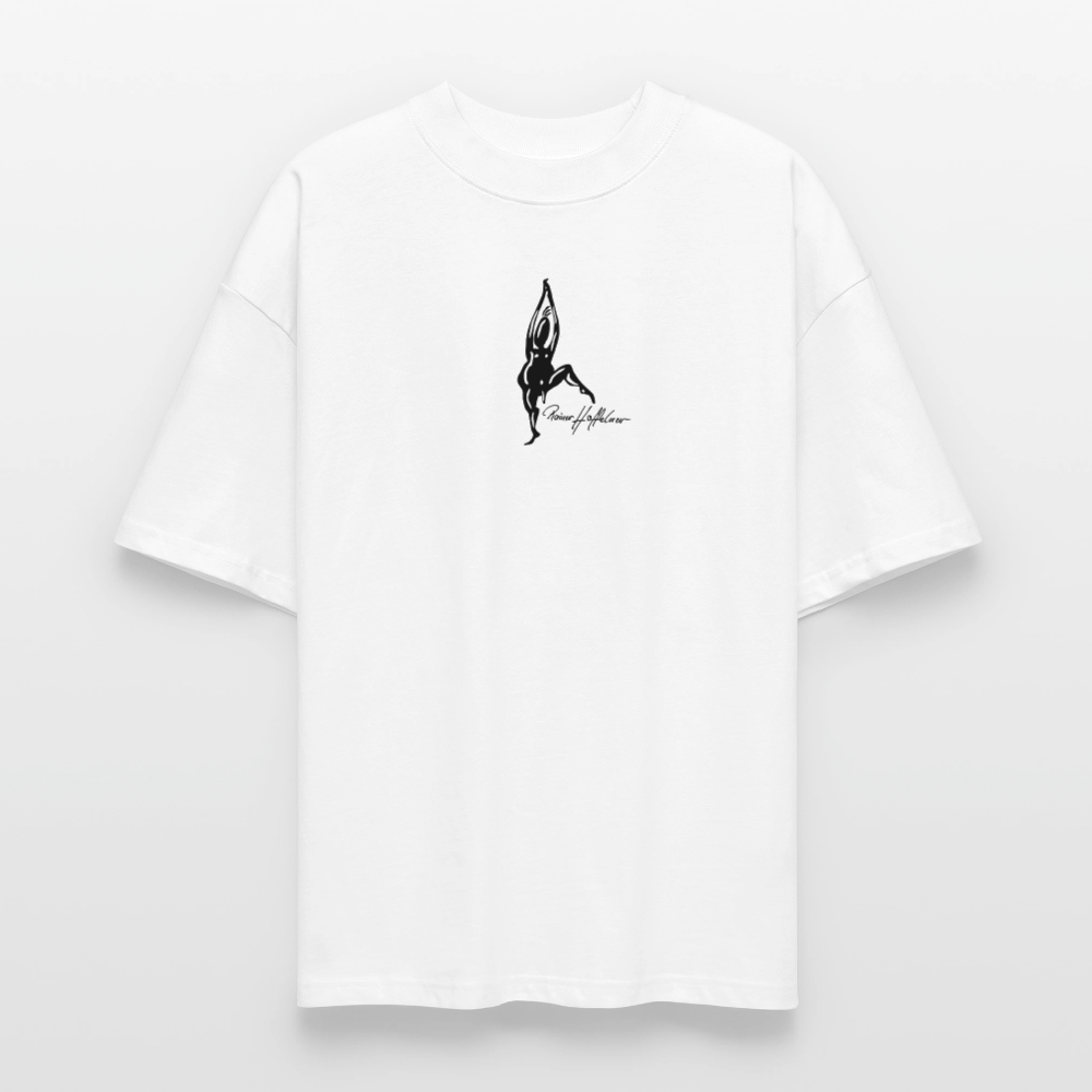 Oversized Unisex Bio T-Shirt mit TUSCHEMÄNNCHEN PRINT - Weiß