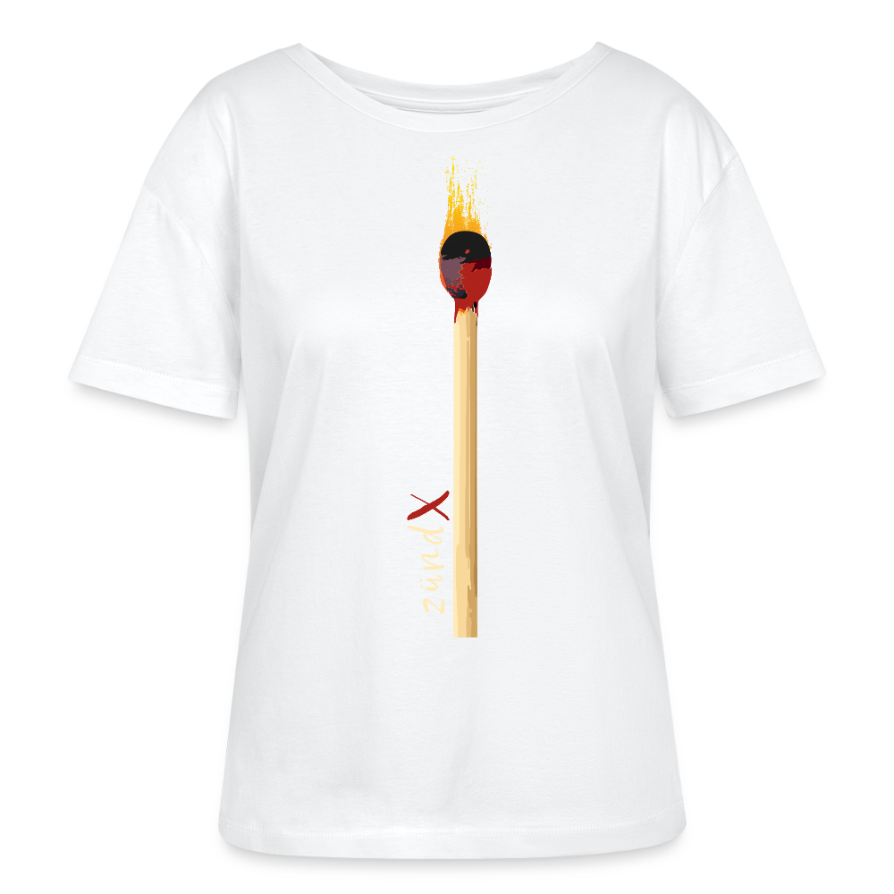 Frauen Bio Rundhals T-Shirt mit zündX PRINT - Weiß