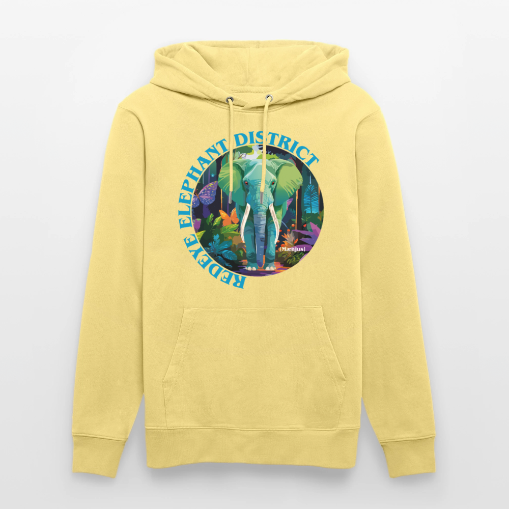 Unisex Bio-Hoodie mit REDEYE ELEPHANT DISTRICT PRINT - Gelb Viva