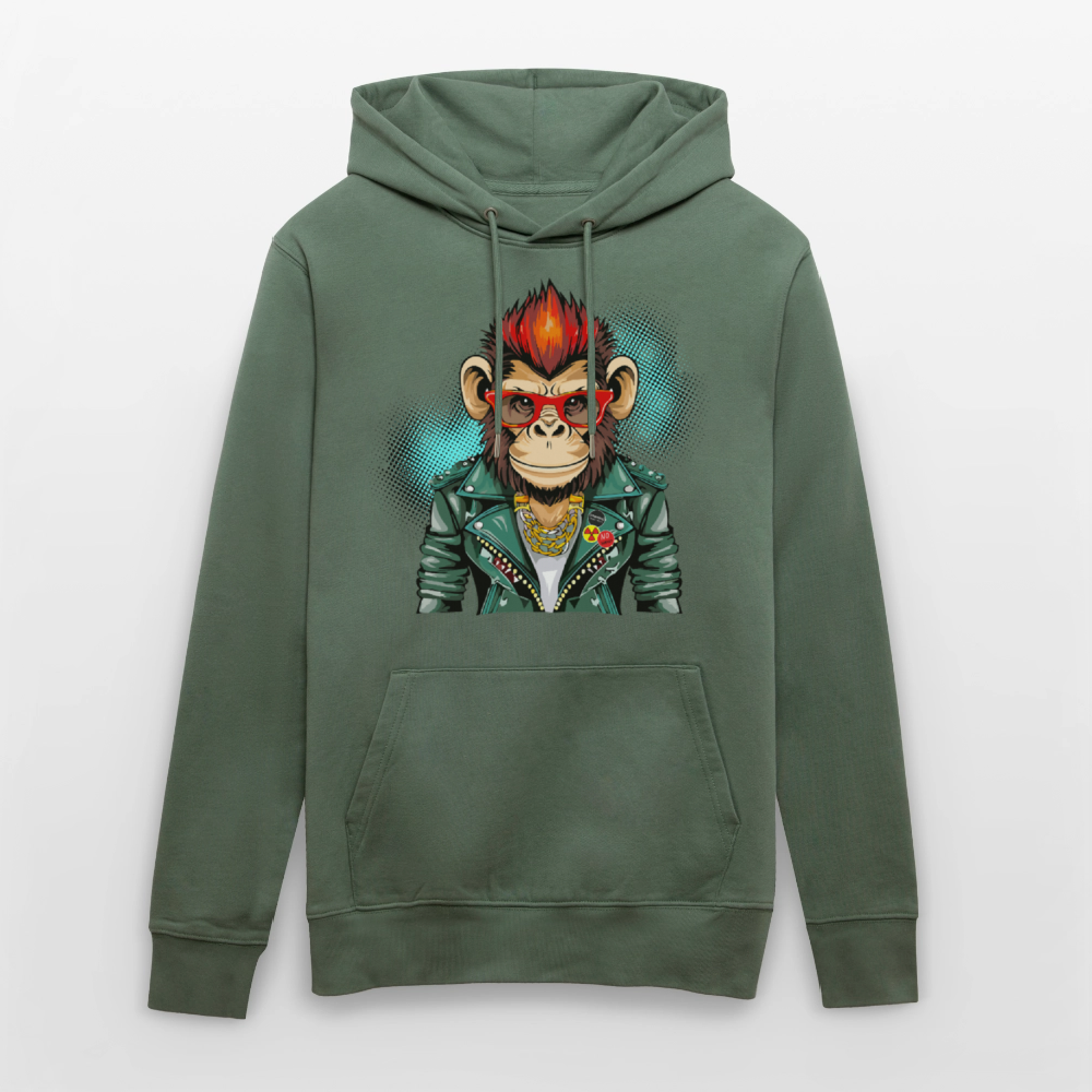 Unisex Hoodie mit MONKEY PRINT - Tanngrün