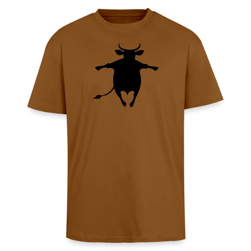 Heavy Oversize T-Shirt mit HAPPY COW PRINT - Toffee