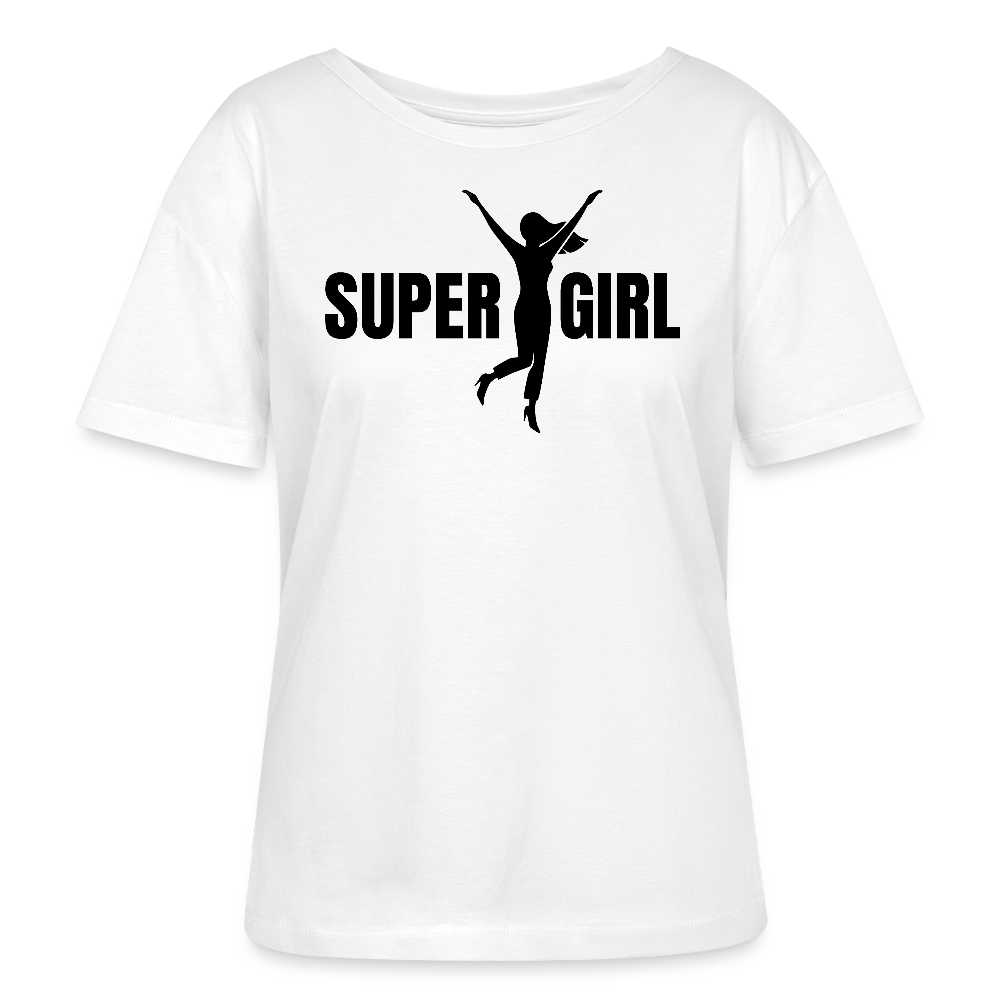 Frauen T-Shirt mit SUPERGIRL PRINT - Weiß