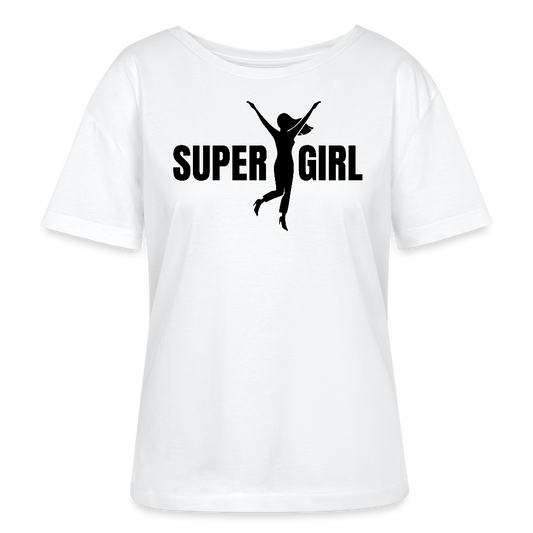 Frauen T-Shirt mit SUPERGIRL PRINT - Weiß
