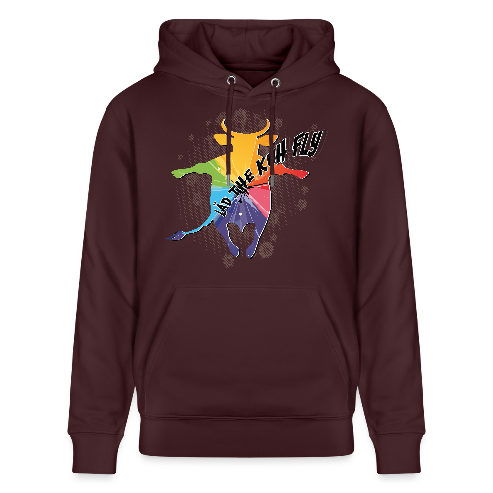 Unisex Hoodie mit LÄD THE KUH FLY PRINT - Maroon