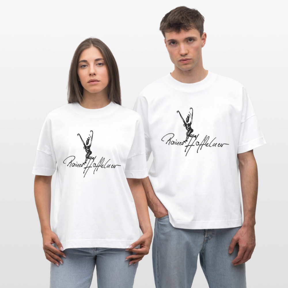 Oversized Unisex T-Shirt mit TUSCHEWEIBCHEN PRINT - Weiß