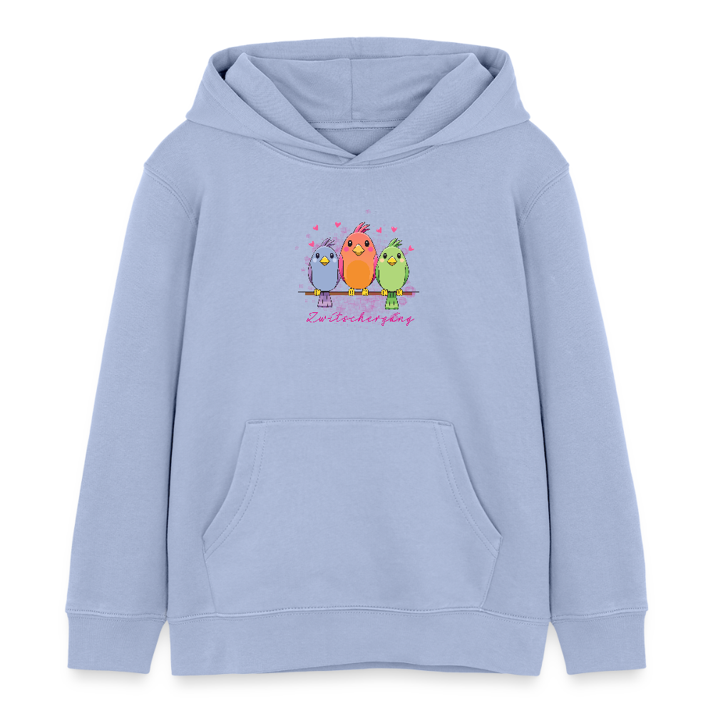 MNJS KIDS Bio-Hoodie mit ZWITSCHERGÄNG PRINT - Sky