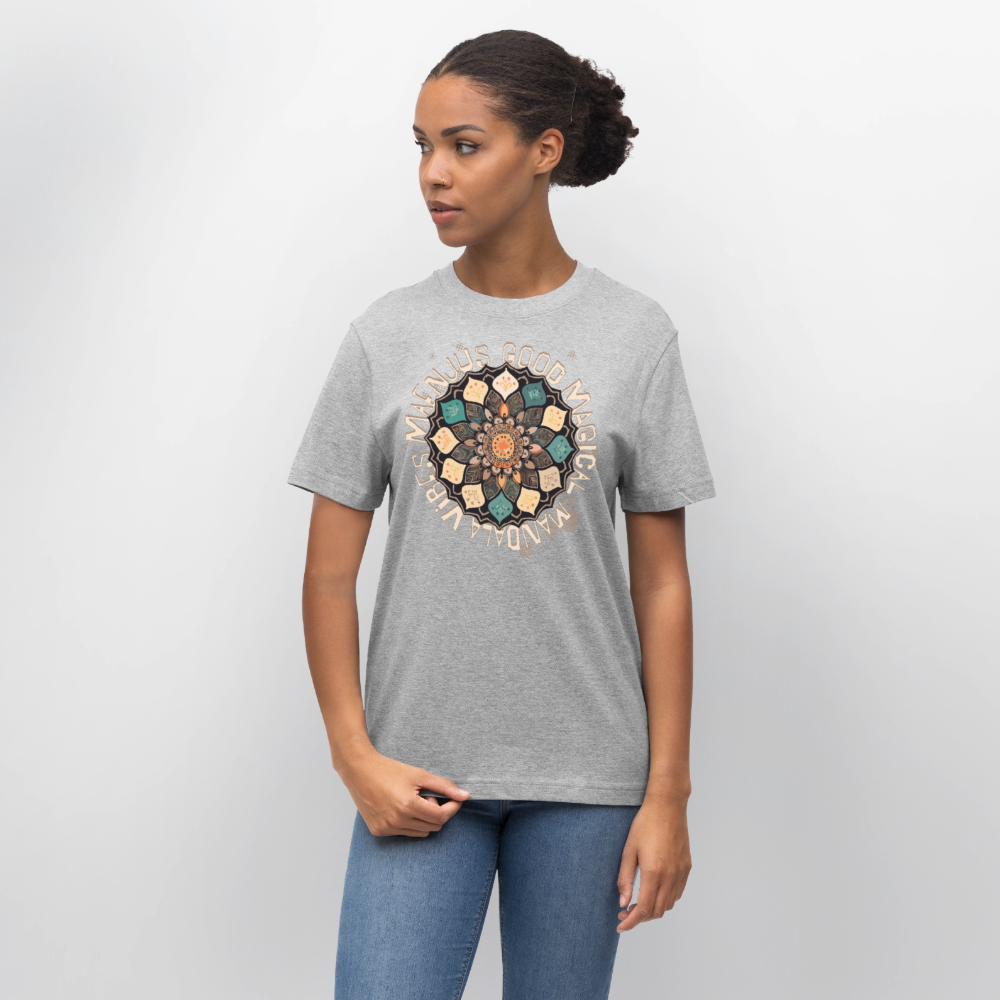 Unisex Bio-T-Shirt mit MANDALA VIBES PRINT - Grau meliert